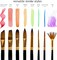 15-pc Acrylic Paint Brushes Set with Case - Acrylic, Oil, Watercolor Brush Set - 15 All-Purpose Paint Brushes with Zip-Up Case